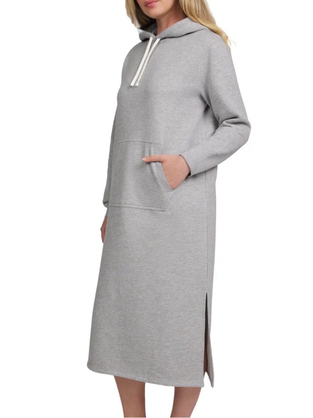 Lands’ End Gray Fleece-Lined Long Hoodie Tunic – Size M